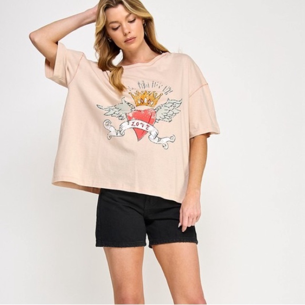 Women's Cream Graphic Tee - Picture 7 of 7
